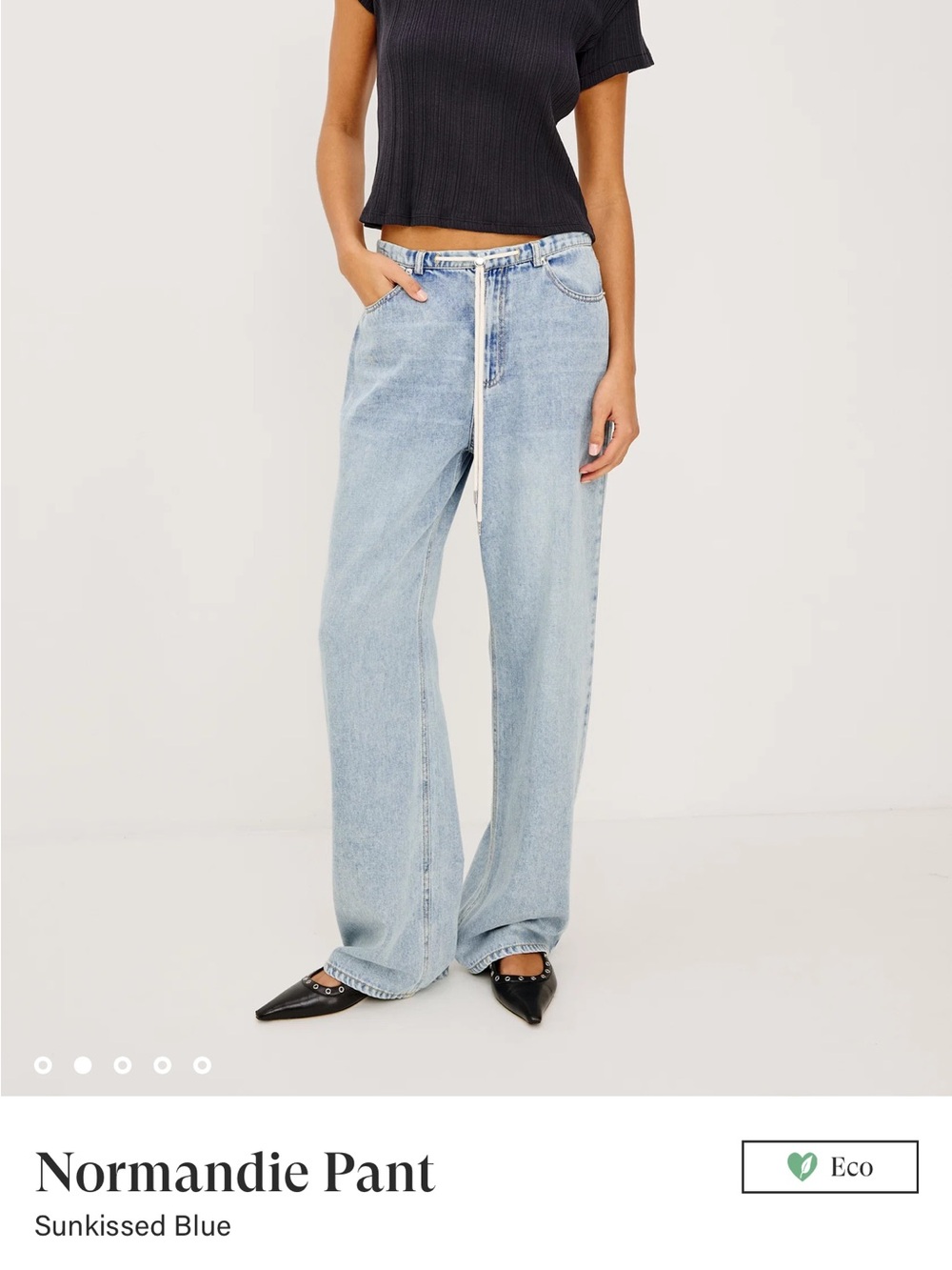 Rails Normandie Pant - Sunkissed Blue Wide-Leg Jeans